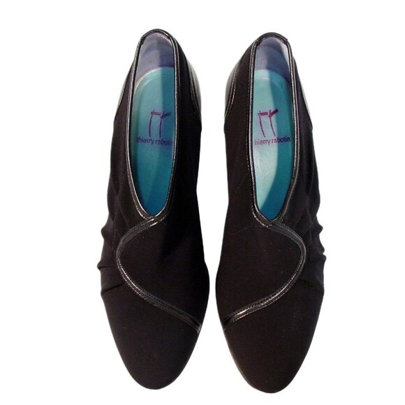 THIERRY RABOTIN Vintage $395 Ruched Microfiber/Leather Pumps EU 35.5/US 5.5 - Picture 1 of 8